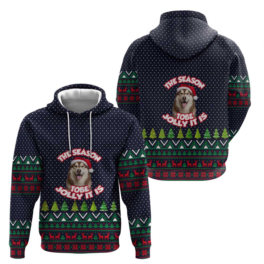 The Season To Be Jolly Siberian Husky Xmas Ball Christmas Zip Hoodie Xmas Holiday Patterns - Wonder Print Shop