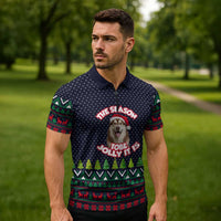 The Season To Be Jolly Siberian Husky Xmas Ball Christmas Zipper Polo Shirt Xmas Holiday Patterns - Wonder Print Shop