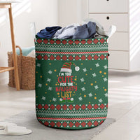 Too Cute For The Naughty List Christmas Laundry Basket Xmas Holiday Patterns - Wonder Print Shop