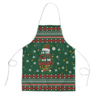 Too Cute For The Naughty List Christmas Apron Xmas Holiday Patterns - Wonder Print Shop