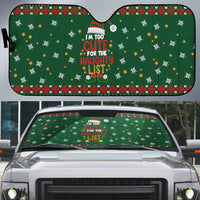 Too Cute For The Naughty List Christmas Auto Sun Shade Xmas Holiday Patterns - Wonder Print Shop