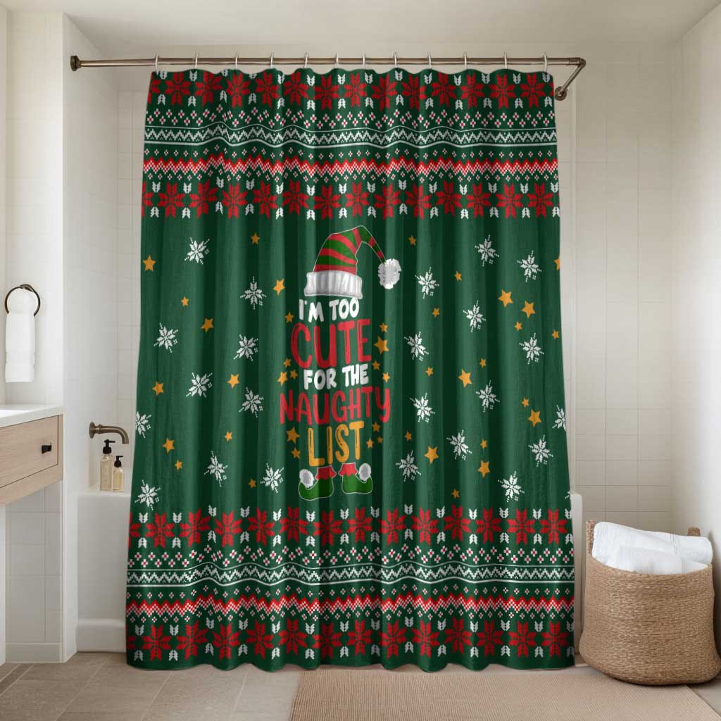 Too Cute For The Naughty List Christmas Bathroom Set Xmas Holiday Patterns - Wonder Print Shop