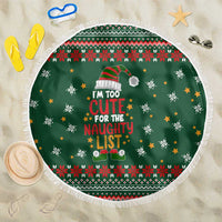 Too Cute For The Naughty List Christmas Beach Blanket Xmas Holiday Patterns - Wonder Print Shop