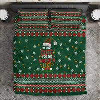 Too Cute For The Naughty List Christmas Bedding Set Xmas Holiday Patterns - Wonder Print Shop