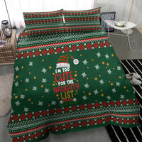 Too Cute For The Naughty List Christmas Bedding Set Xmas Holiday Patterns - Wonder Print Shop