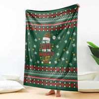 Too Cute For The Naughty List Christmas Blanket Xmas Holiday Patterns - Wonder Print Shop