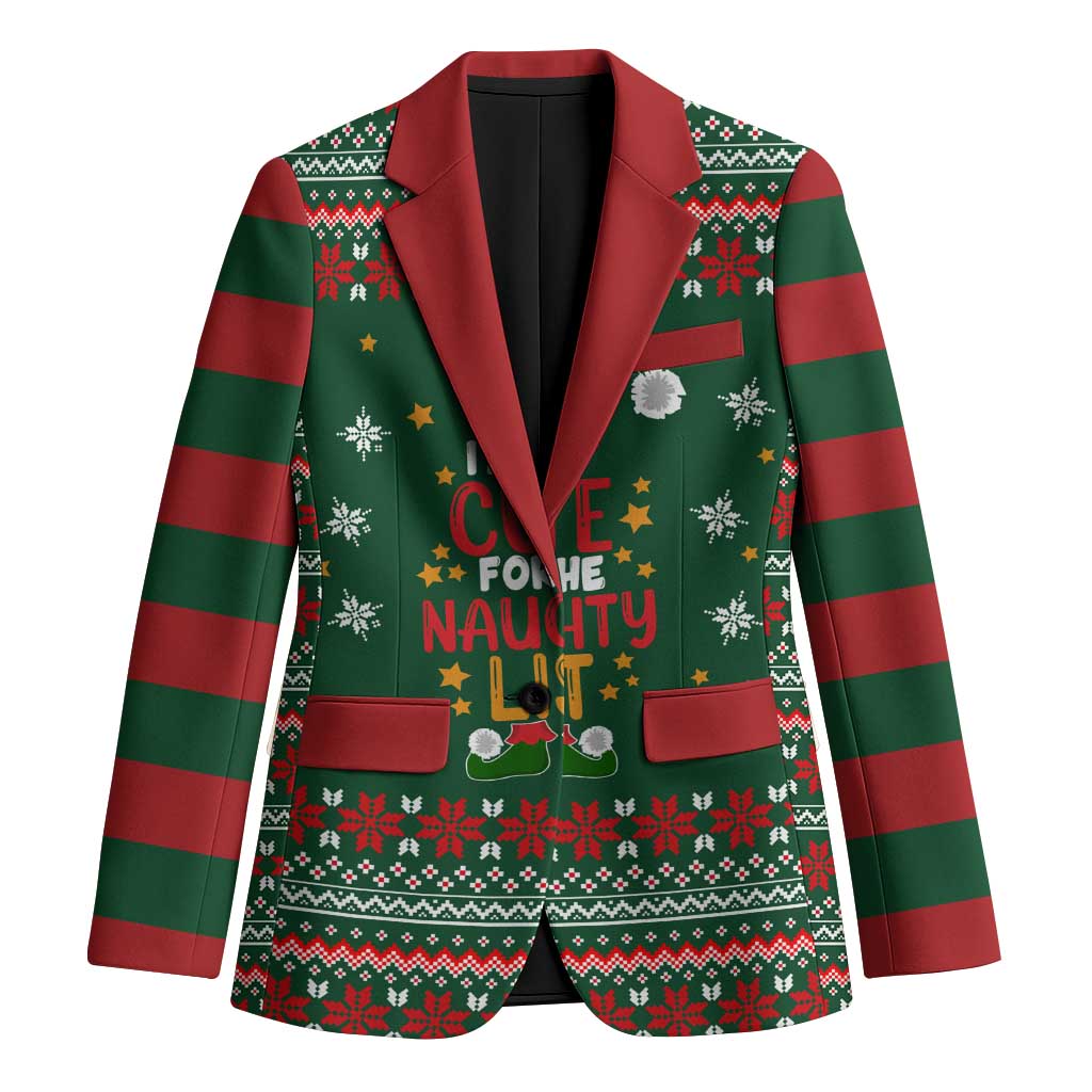 Too Cute For The Naughty List Christmas Blazer Xmas Holiday Patterns - Wonder Print Shop
