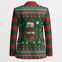 Too Cute For The Naughty List Christmas Blazer Xmas Holiday Patterns - Wonder Print Shop