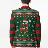 Too Cute For The Naughty List Christmas Blazer Xmas Holiday Patterns - Wonder Print Shop