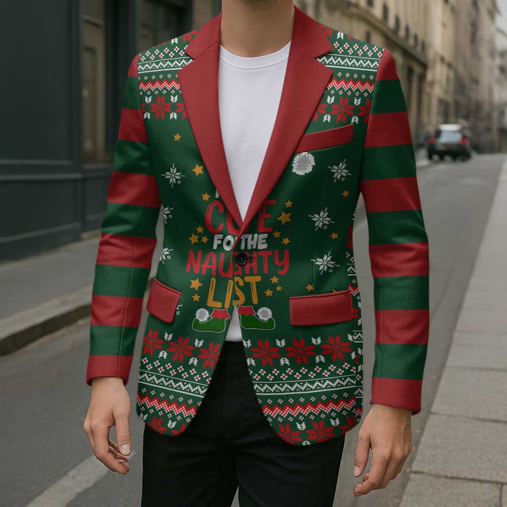 Too Cute For The Naughty List Christmas Blazer Xmas Holiday Patterns - Wonder Print Shop