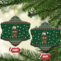 Too Cute For The Naughty List Christmas Ceramic Ornament Xmas Holiday Patterns - Wonder Print Shop