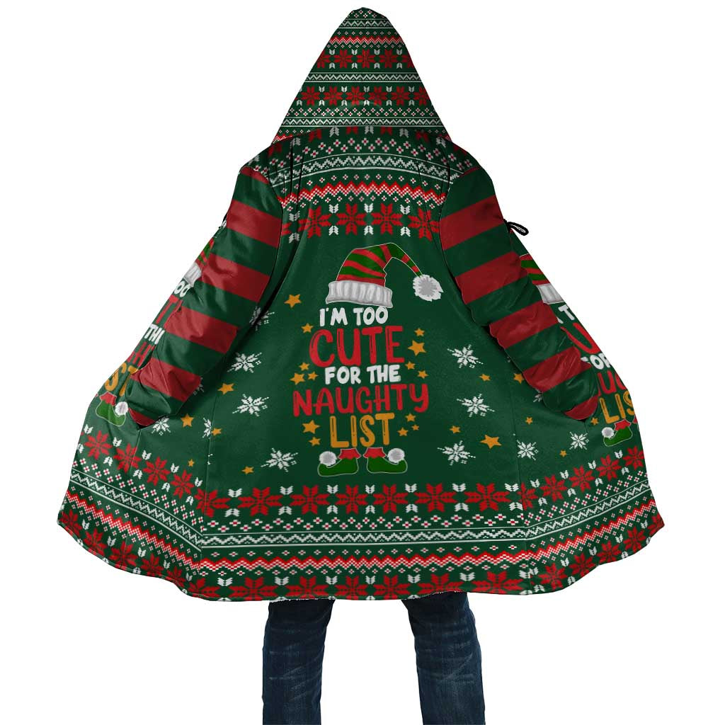 Too Cute For The Naughty List Christmas Cloak Xmas Holiday Patterns - Wonder Print Shop