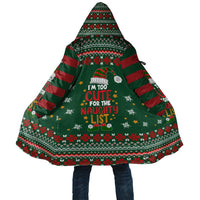Too Cute For The Naughty List Christmas Cloak Xmas Holiday Patterns - Wonder Print Shop