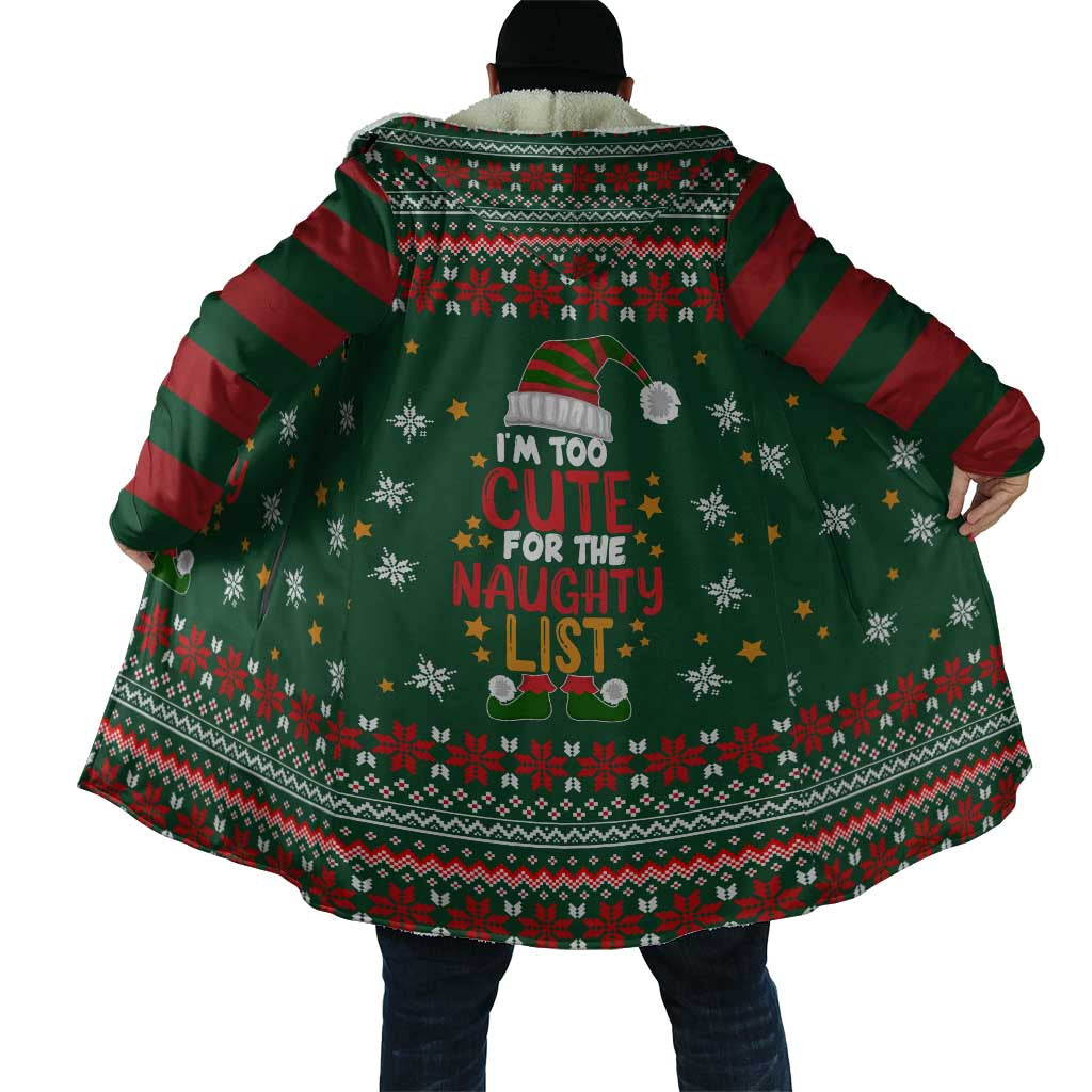 Too Cute For The Naughty List Christmas Cloak Xmas Holiday Patterns - Wonder Print Shop