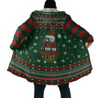 Too Cute For The Naughty List Christmas Cloak Xmas Holiday Patterns - Wonder Print Shop