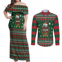 Too Cute For The Naughty List Christmas Couples Matching Off Shoulder Maxi Dress and Long Sleeve Button Shirt Xmas Holiday Patterns - Wonder Print Shop