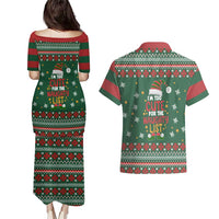 Too Cute For The Naughty List Christmas Couples Matching Puletasi and Hawaiian Shirt Xmas Holiday Patterns - Wonder Print Shop