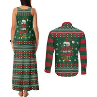 Too Cute For The Naughty List Christmas Couples Matching Tank Maxi Dress and Long Sleeve Button Shirt Xmas Holiday Patterns - Wonder Print Shop