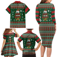 Too Cute For The Naughty List Christmas Family Matching Long Sleeve Bodycon Dress and Hawaiian Shirt Xmas Holiday Patterns - Wonder Print Shop