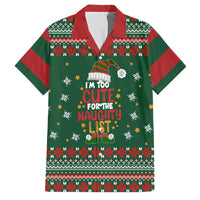 Too Cute For The Naughty List Christmas Family Matching Long Sleeve Bodycon Dress and Hawaiian Shirt Xmas Holiday Patterns - Wonder Print Shop