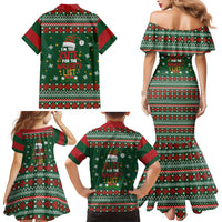 Too Cute For The Naughty List Christmas Family Matching Mermaid Dress and Hawaiian Shirt Xmas Holiday Patterns - Wonder Print Shop