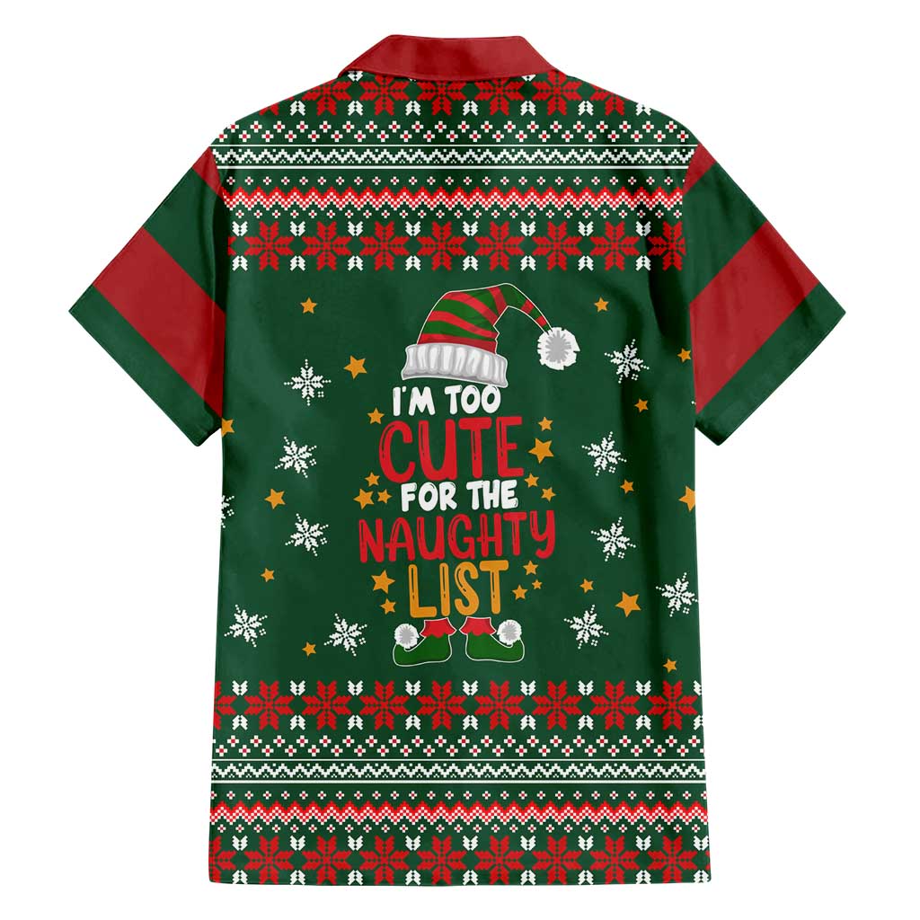 Too Cute For The Naughty List Christmas Family Matching Mermaid Dress and Hawaiian Shirt Xmas Holiday Patterns - Wonder Print Shop