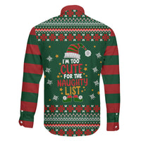 Too Cute For The Naughty List Christmas Family Matching Off The Shoulder Long Sleeve Dress and Hawaiian Shirt Xmas Holiday Patterns - Wonder Print Shop