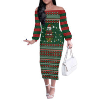 Too Cute For The Naughty List Christmas Family Matching Off The Shoulder Long Sleeve Dress and Hawaiian Shirt Xmas Holiday Patterns - Wonder Print Shop