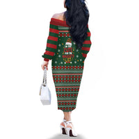 Too Cute For The Naughty List Christmas Family Matching Off The Shoulder Long Sleeve Dress and Hawaiian Shirt Xmas Holiday Patterns - Wonder Print Shop