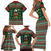 Too Cute For The Naughty List Christmas Family Matching Short Sleeve Bodycon Dress and Hawaiian Shirt Xmas Holiday Patterns - Wonder Print Shop