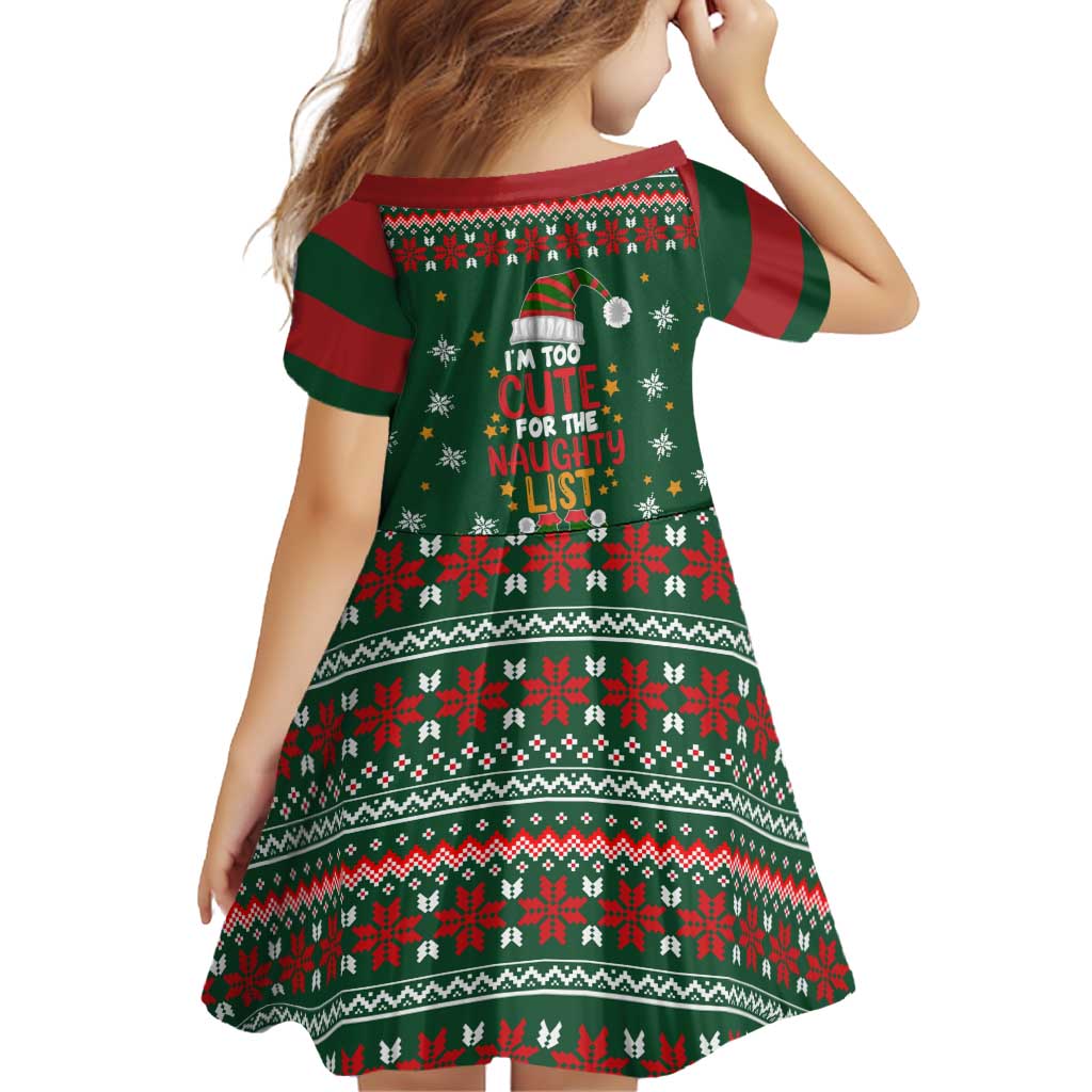 Too Cute For The Naughty List Christmas Family Matching Summer Maxi Dress and Hawaiian Shirt Xmas Holiday Patterns - Wonder Print Shop