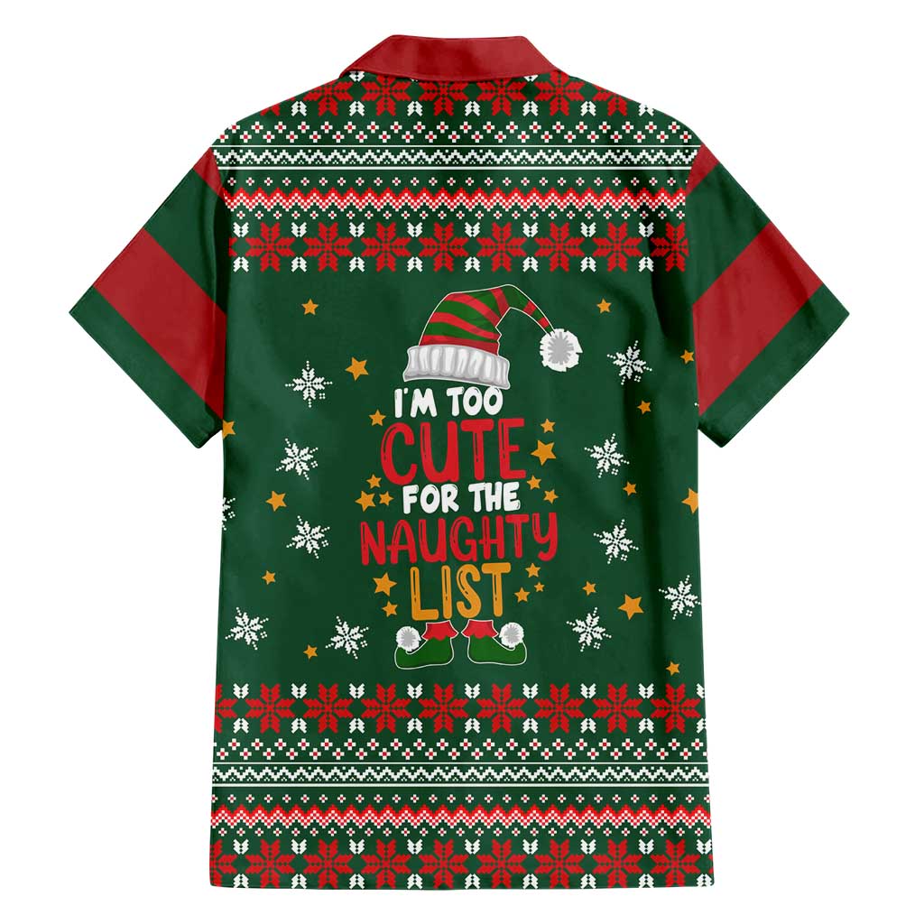 Too Cute For The Naughty List Christmas Family Matching Summer Maxi Dress and Hawaiian Shirt Xmas Holiday Patterns - Wonder Print Shop