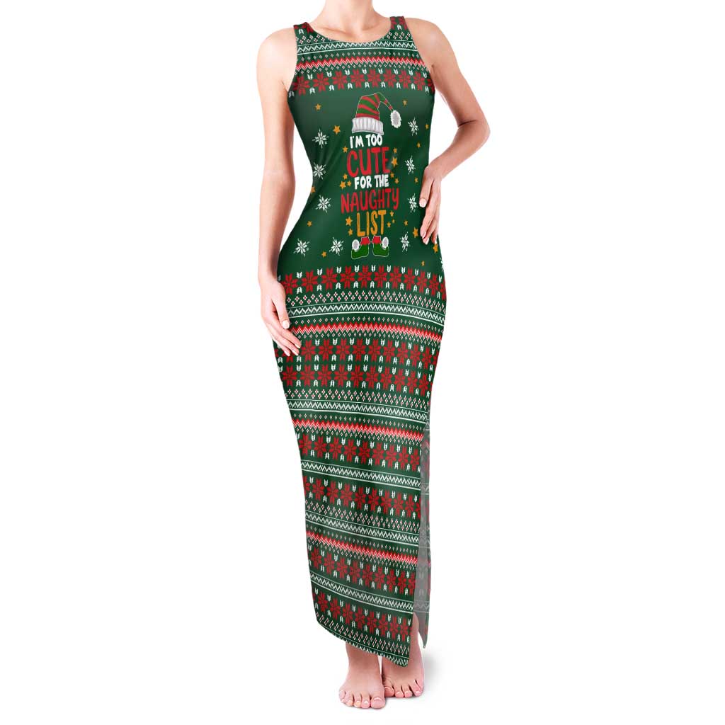 Too Cute For The Naughty List Christmas Family Matching Tank Maxi Dress and Hawaiian Shirt Xmas Holiday Patterns - Wonder Print Shop