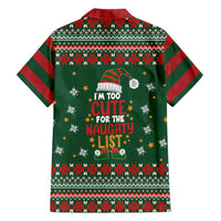 Too Cute For The Naughty List Christmas Hawaiian Shirt Xmas Holiday Patterns - Wonder Print Shop
