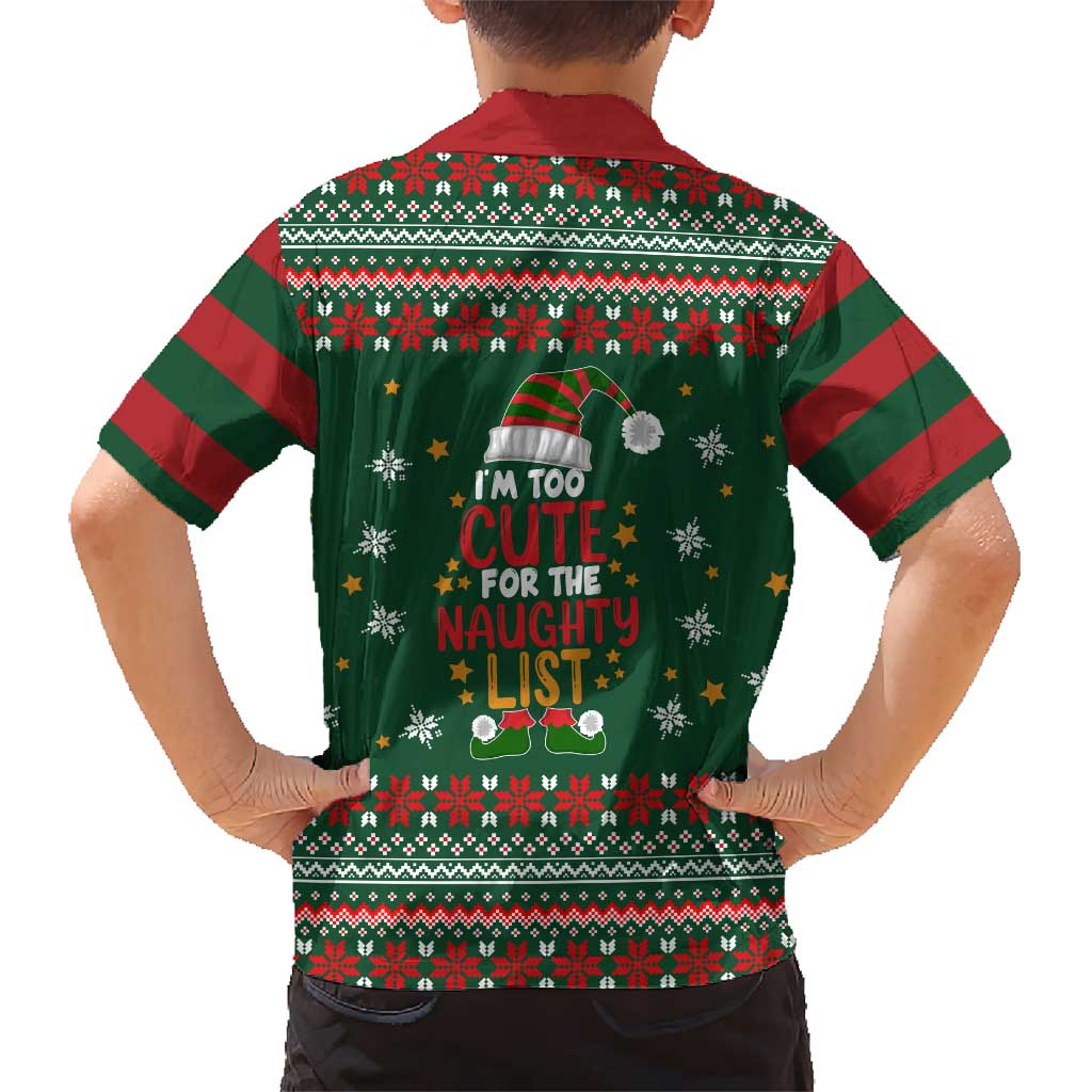 Too Cute For The Naughty List Christmas Hawaiian Shirt Xmas Holiday Patterns - Wonder Print Shop