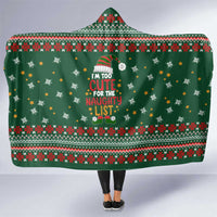 Too Cute For The Naughty List Christmas Hooded Blanket Xmas Holiday Patterns - Wonder Print Shop