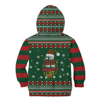Too Cute For The Naughty List Christmas Kid Hoodie Xmas Holiday Patterns - Wonder Print Shop
