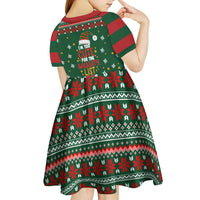 Too Cute For The Naughty List Christmas Kid Short Sleeve Dress Xmas Holiday Patterns - Wonder Print Shop