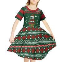 Too Cute For The Naughty List Christmas Kid Short Sleeve Dress Xmas Holiday Patterns - Wonder Print Shop