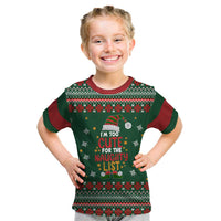 Too Cute For The Naughty List Christmas Kid T Shirt Xmas Holiday Patterns - Wonder Print Shop