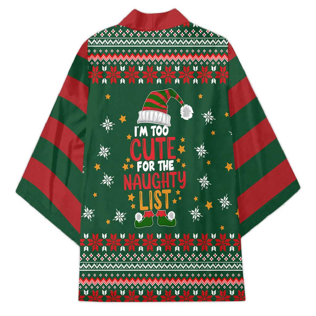 Too Cute For The Naughty List Christmas Kimono Xmas Holiday Patterns - Wonder Print Shop