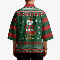 Too Cute For The Naughty List Christmas Kimono Xmas Holiday Patterns - Wonder Print Shop