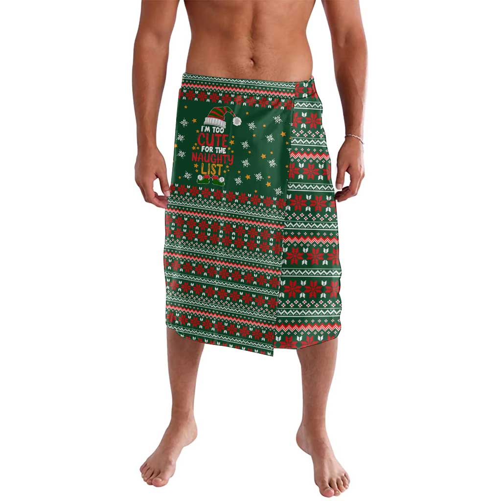 Too Cute For The Naughty List Christmas Lavalava Xmas Holiday Patterns - Wonder Print Shop