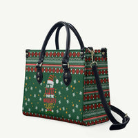 Too Cute For The Naughty List Christmas Leather Bag Xmas Holiday Patterns - Wonder Print Shop
