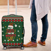 Too Cute For The Naughty List Christmas Luggage Cover Xmas Holiday Patterns - Wonder Print Shop
