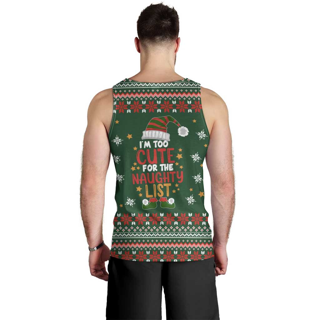 Too Cute For The Naughty List Christmas Men Tank Top Xmas Holiday Patterns - Wonder Print Shop