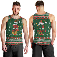 Too Cute For The Naughty List Christmas Men Tank Top Xmas Holiday Patterns - Wonder Print Shop
