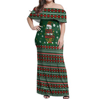 Too Cute For The Naughty List Christmas Off Shoulder Maxi Dress Xmas Holiday Patterns - Wonder Print Shop