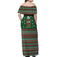 Too Cute For The Naughty List Christmas Off Shoulder Maxi Dress Xmas Holiday Patterns - Wonder Print Shop