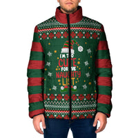 Too Cute For The Naughty List Christmas Padded Jacket Xmas Holiday Patterns - Wonder Print Shop